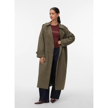 Vero Moda Haki Kadın Trençkot Vmchloe Long Trenchcoat Ga Noos