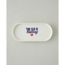 English Home Blue Call Seramik Kayık Tabak 24x11 cm Lacivert-Kırmızı