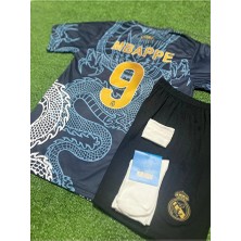 R.madridd 2024/25 Sezonu Kylian Mbappe Dragon Desenli Konsept Çocuk Forması 4'lü Set