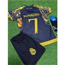 R.madridd 2024/25 Sezonu Cristiano Ronaldo Konsept Çocuk Forması 3'lü Set (Black-Yellow)