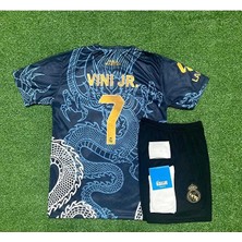 R.e.a.l M.a.d.r.i.d 2024/25 Yeni Sezon Vini Jr Dragon Desenli Çocuk Forması 4'lü Set