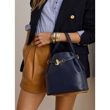 Lauren Ralph Lauren Lacivert Kadın Deri El Çantası 431982787003