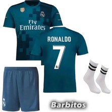 Ronaldo Turkuaz 2017 Sezon Deplasman Çocuk 4'lü Futbol Forma Seti ZP11