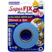 Vodabond Vodaseal Süper Fix Çift Taraflı Montaj Bandı 20 mm 3 Metre