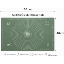 Evolis Kitchen 1 Adet Silikon Hamur Açma Matı, Pizza Baklava Börek Mantı Kek Hamuru Yoğurma Matı 40CMX50CM