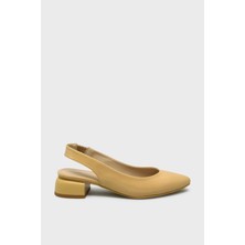 Kanuga Kadın Yazlık Topuklu Ayakkabı Rugan Nut K-EST4352