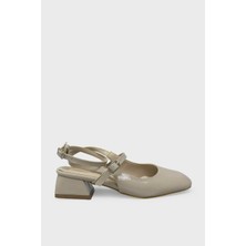 Kanuga Kadın Kısa Topuk Ayakkabı Bej Rugan LPA840