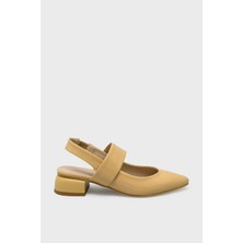 Kanuga Kadın Topuklu Ayakkabı Bej Rugan K-EST4351