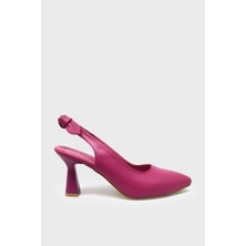 Kanuga Kadın Arkası Fiyonklu Topuklu Ayakkabı Fuşya BB2022-77