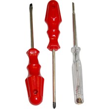 Düz- Yıldız Tornavida ve Kontrol Kalemi -3'lü Tamici Seti