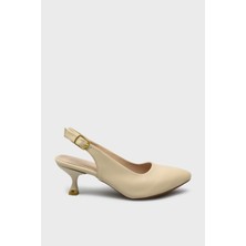 Kanuga Kadın Arkası Açık Topuklu Ayakkabı Bej LPA910