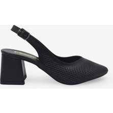 Kanuga Kadın Yazlık Kalın Topuk Ayakkabı Siyah LPA311