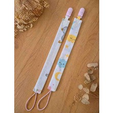 Two Child müslin kumaş plastik klips Emzik Askısı