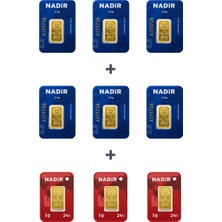 Nadir Gold 24 Ayar 18 Gram Külçe Altın (6 Adet 2,5 Gram Külçe Altın + 3 Adet 1 Gram Külçe Altın )