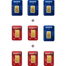 Nadir Gold 24 Ayar 15 Gram Külçe Altın (4 Adet 2,5 Gram Külçe Altın + 5 Adet 1 Gram Külçe Altın )