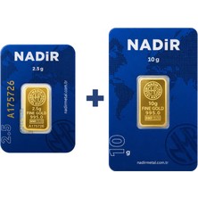 Nadir Gold 24 Ayar 12,5 Gram Külçe Altın (1 Adet 10 Gram Külçe Altın + 1 Adet 2,5 Gram Külçe Altın )