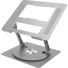 MarkEntegra 360 Derece Dönebilen Ayarlanabilir Laptop Standı, Metal ve Kaymaz Silikon Ped ile