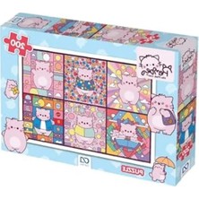 MarkEntegra Kolaj Temalı 200 Parça Pembe Puzzle Yapboz
