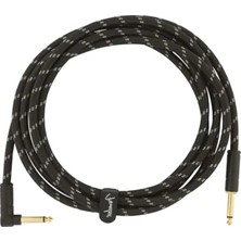 MarkEntegra 3 Metre Uzunlu Açılı Enstrüman Kablosu, Siyah Tweed Tasarım ile