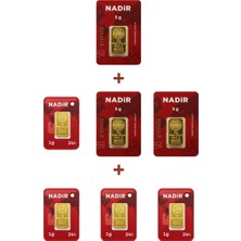 Nadir Gold 24 Ayar 19 Gram Külçe Altın (3 Adet 5 Gram Külçe Altın + 4 Adet 1 Gram Külçe Altın )