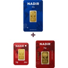 Nadir Gold 24 Ayar 16 Gram Altın (1 Ad 10 Gram Altın + 1 Ad 5 Gram Altın + 1 Ad 1 Gram Altın )
