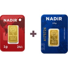 Nadir Gold 24 Ayar 3,5 Gram Külçe Altın (1 Adet 2,5 Gram Külçe Altın + 1 Adet 1 Gram Külçe Altın )