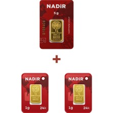 Nadir Gold 24 Ayar 7 Gram Külçe Altın (1 Adet 5 Gram Külçe Altın + 2 Adet 1 Gram Külçe Altın )