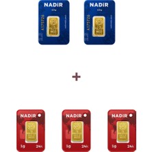 Nadir Gold 24 Ayar 8 Gram Külçe Altın (2 Adet 2,5 Gram Külçe Altın + 3 Adet 1 Gram Külçe Altın )