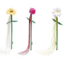 MarkEntegra Çiçek Şeklinde Peluş Kedi Oltası, 45X6X3 cm Boyutunda