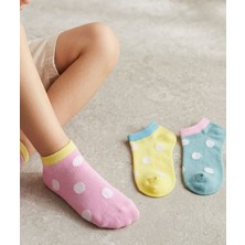 Bross Puanlı Kız Çocuk 3lü Sneaker Çorap ONL-02772