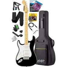 MarkEntegra Siyah Beyaz Elektro Gitar Seti, Hsh Manyetik ve Üst Kalite