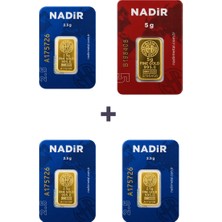 Nadir Gold 24 Ayar 12,5 Gram Külçe Altın (1 Adet 5 Gram Külçe Altın + 3 Adet 2,5 Gram Külçe Altın )