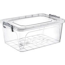 MarkEntegra 15 Litre Kapasiteli Şeffaf Plastik Saklama Kabı, Istiflenebilir ve Kapaklı Tasarım