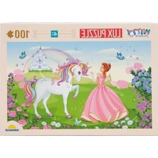 MarkEntegra Unicorn ve Prenses Temalı 100 Parça Yapboz, Eğlenceli Aktiviteler Için