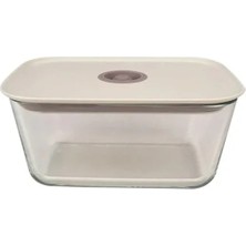 MarkEntegra Dikdörtgen Bej Saklama Kabı - 1380 ml Kapasite ile Pratik Depolama