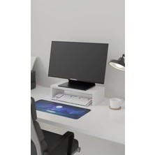 MarkEntegra Beyaz 45X20X11.8 cm Masaüstü Monitor Yükseltici Raf