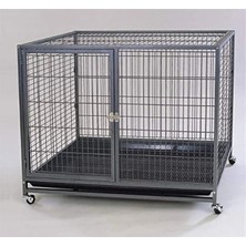 MarkEntegra 95X57X87 cm Köpek Kafesi, Galvaniz Tekerlekli