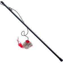 MarkEntegra Sesli Peluş Hayvan Figürlü Oltası Kedi Oyuncağı, Eğlenceli