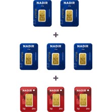 Nadir Gold 24 Ayar 15,5 Gram Külçe Altın (5 Adet 2,5 Gram Külçe Altın + 3 Adet 1 Gram Külçe Altın )