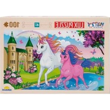 MarkEntegra Unicorn Temalı 100 Parça Eğlenceli Yapboz Seti