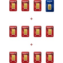Nadir Gold 24 Ayar 13,5 Gram Külçe Altın (1 Adet 2,5 Gram Külçe Altın + 11 Adet 1 Gram Külçe Altın )
