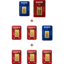 Nadir Gold 24 Ayar 15 Gram Altın (1 Ad 5 Gram Altın + 2 Ad 2,5 Gram Altın + 5 Ad 1 Gram Altın )