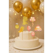 MarkEntegra Altın Renk Gelin Pasta Üstü Figür Süs Seti