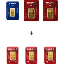 Nadir Gold 24 Ayar 15,5 Gram Altın (2 Ad 5 Gram Altın + 1 Ad 2,5 Gram Altın + 3 Ad 1 Gram Altın )