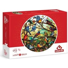 MarkEntegra 570 Parça Vitray Orman Temalı Round Puzzle, Eğlenceli Oyun