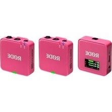 MarkEntegra Çift Vericili Kablosuz Mikrofon Seti, 32-Bit Kayıt Özellikli Pembe