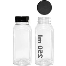 MarkEntegra Kapaklı Şeffaf Plastik Smoothie Şişesi, 250 Ml, 6 Adet