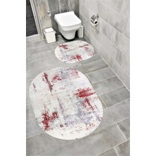 PremiumPort Suya Dayanıklı ve Kaymaz Tabanlı Dijital Baskılı Banyo Paspas Seti