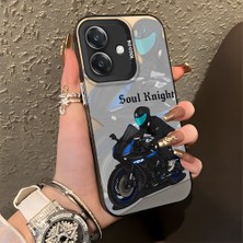 Ucuc Oppo A3/A3X 4g/5g Uyumlu Sert Akrilik Arka Silikon Kenar Lens Koruma Şık Baskı Kılıf