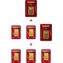 Nadir Gold 24 Ayar 15 Gram Külçe Altın (2 Adet 5 Gram Külçe Altın + 5 Adet 1 Gram Külçe Altın )